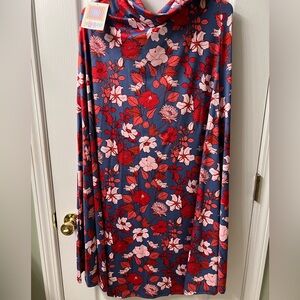 LuLaRoe Maxi Dress in Red and Blue Floral
